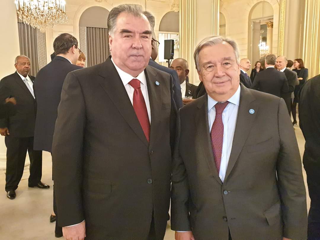 Суҳбат бо Дабири Кулли Созмони Милали Муттаҳид Антониу Гуттериш ва Президенти Ҷумҳурии Франсия Эммануэл Макрон